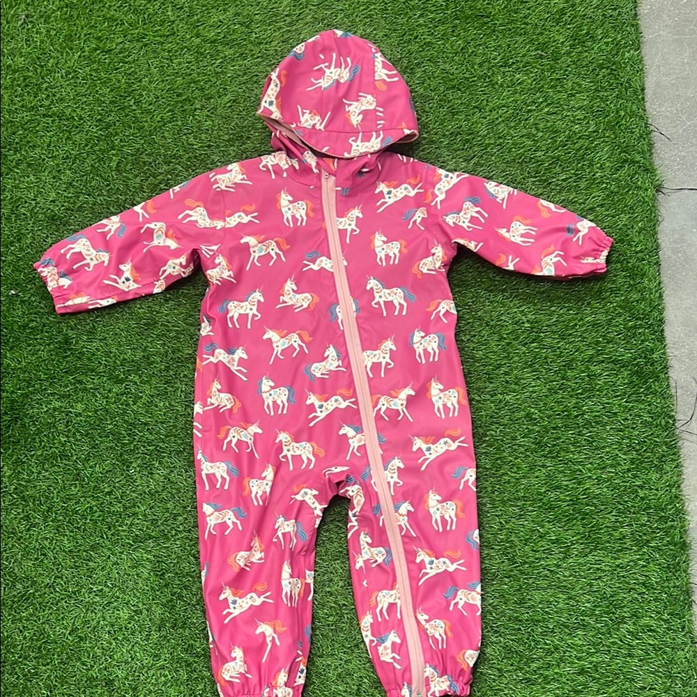 Hatley Pink Hooded Rain Suit